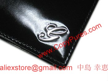 GUCCI　グッチ　財布　メンズ　長札　札入れ　Gスクリプト　ブリリアント　エナメルカーフ　ブラック　203599